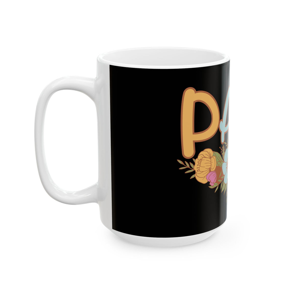 Para Floral Ceramic Mug — 'Para' Script with Pastel Flowers, 11oz & 15oz Paraprofessional Gift