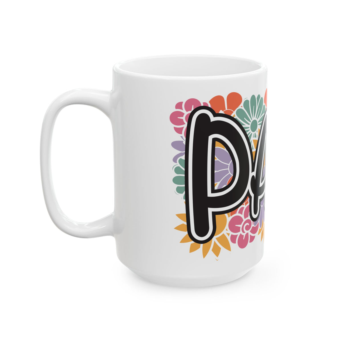 PARA Floral Ceramic Mug – Colorful 'PARA' Gift Mug (11oz, 15oz) Parapropfessional Gift