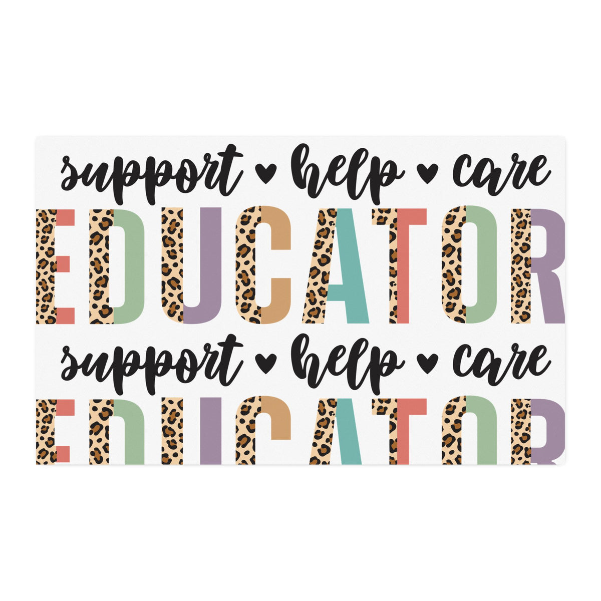 Educator Cotton Twill Fabric Yardage – "EDUCATOR support • help • care" Pattern for Teacher Gifts & Classroom Decor