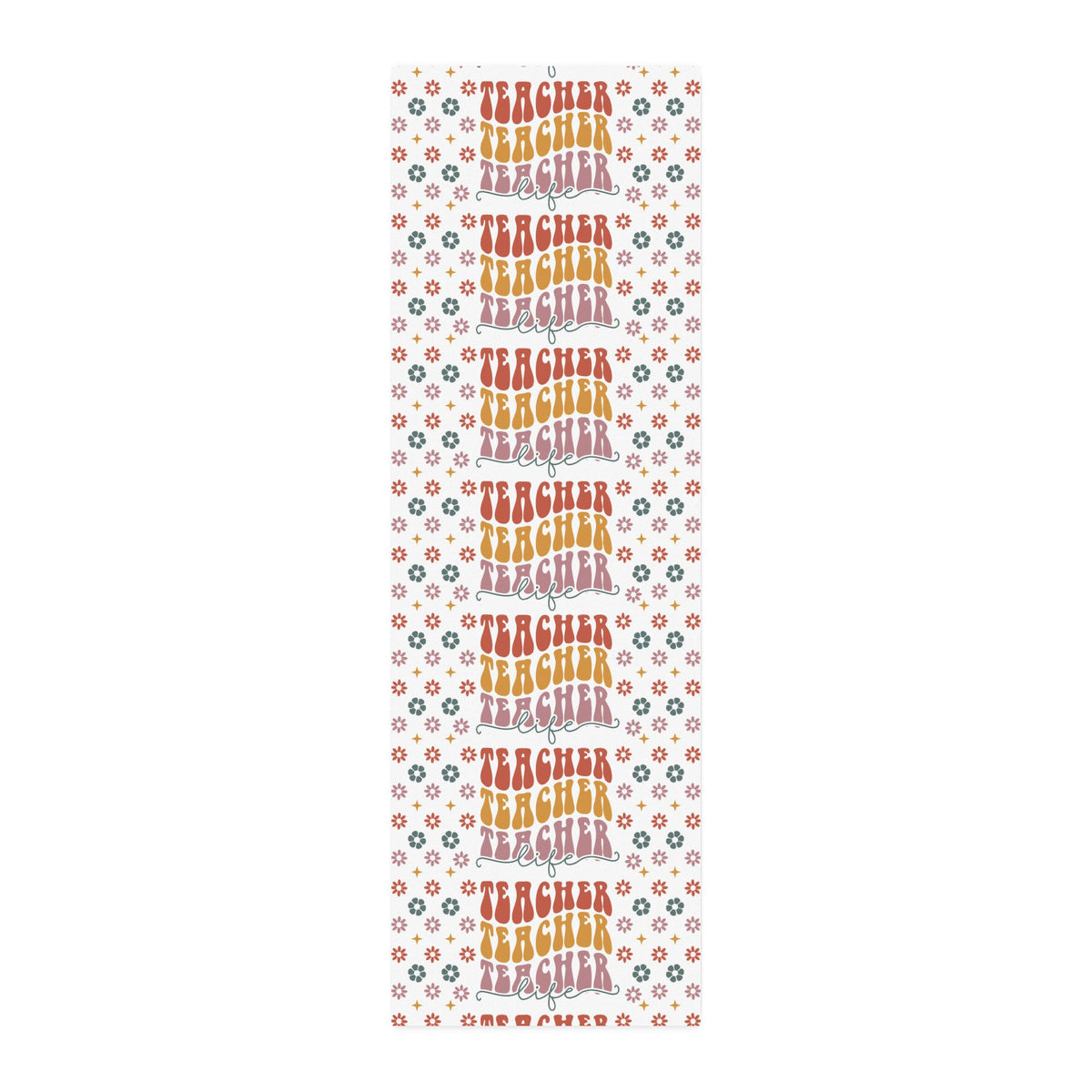 Teacher Life Cotton Twill Fabric by the Yard — Retro Floral Pattern for Teacher Gifts & Classroom Crafts