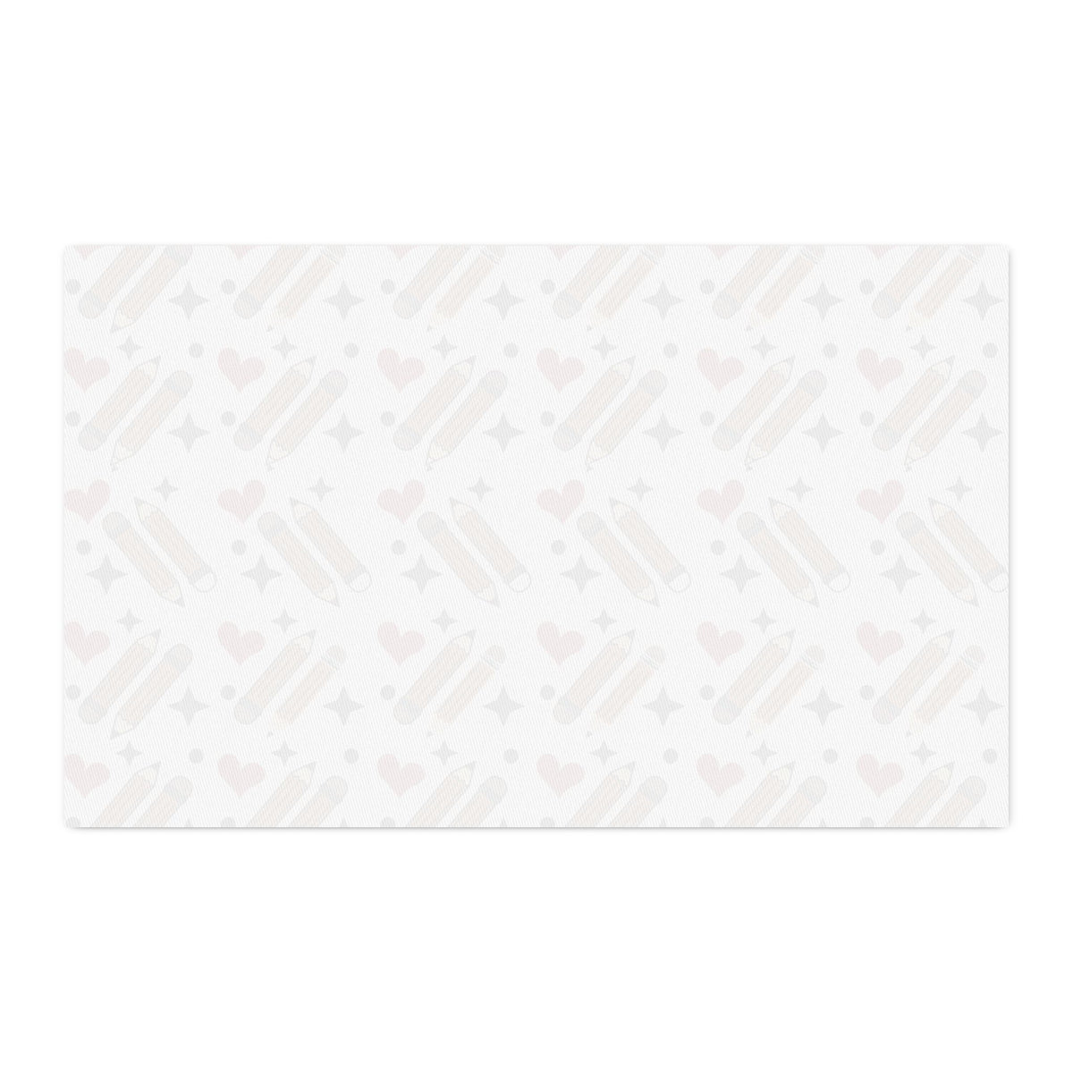 Cotton Twill Fabric by the Yard – School Supplies Pencil & Heart Print Teacher Gift