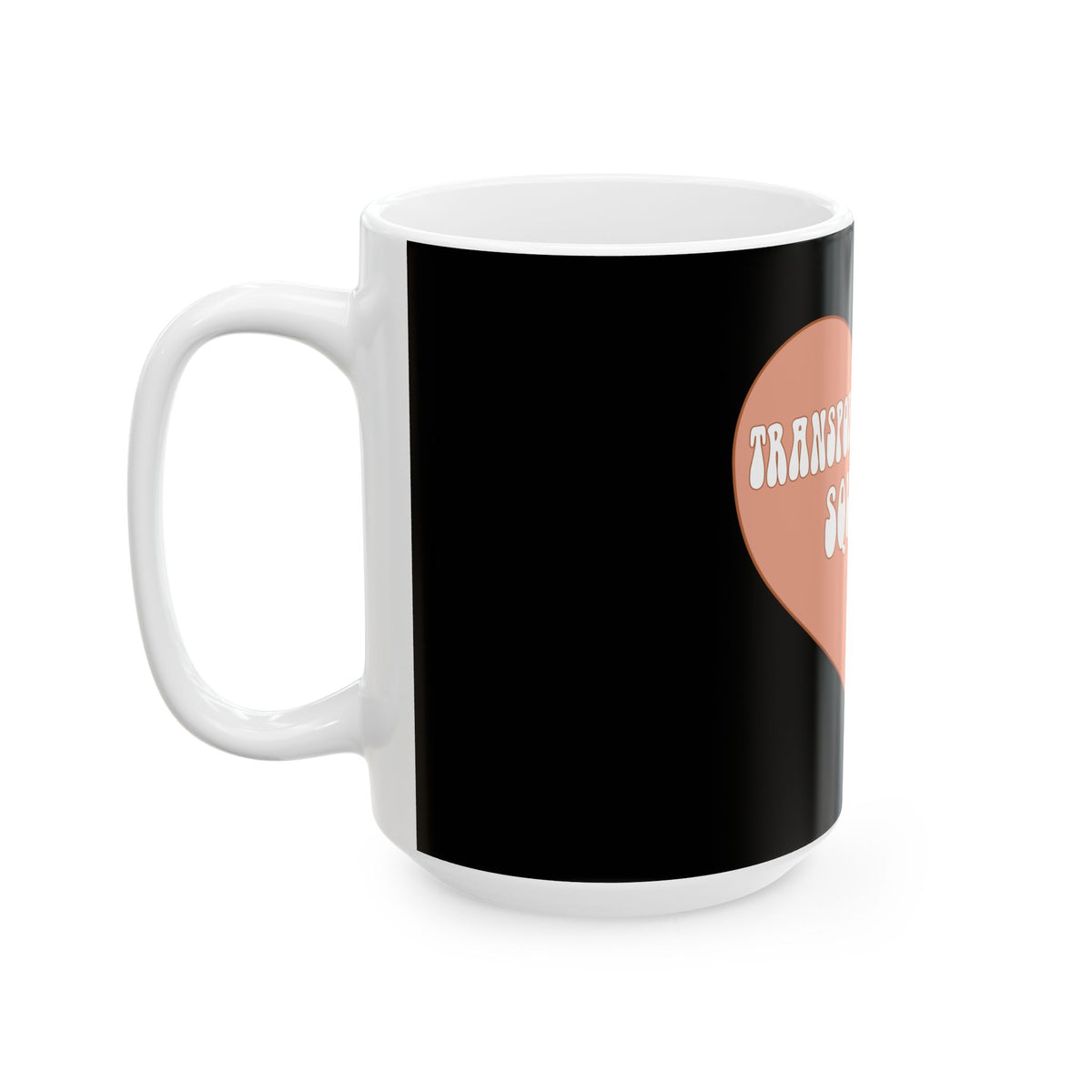 Transportation Squad Ceramic Mug — Retro Floral Heart Design (11oz/15oz) Bus Driver Gift