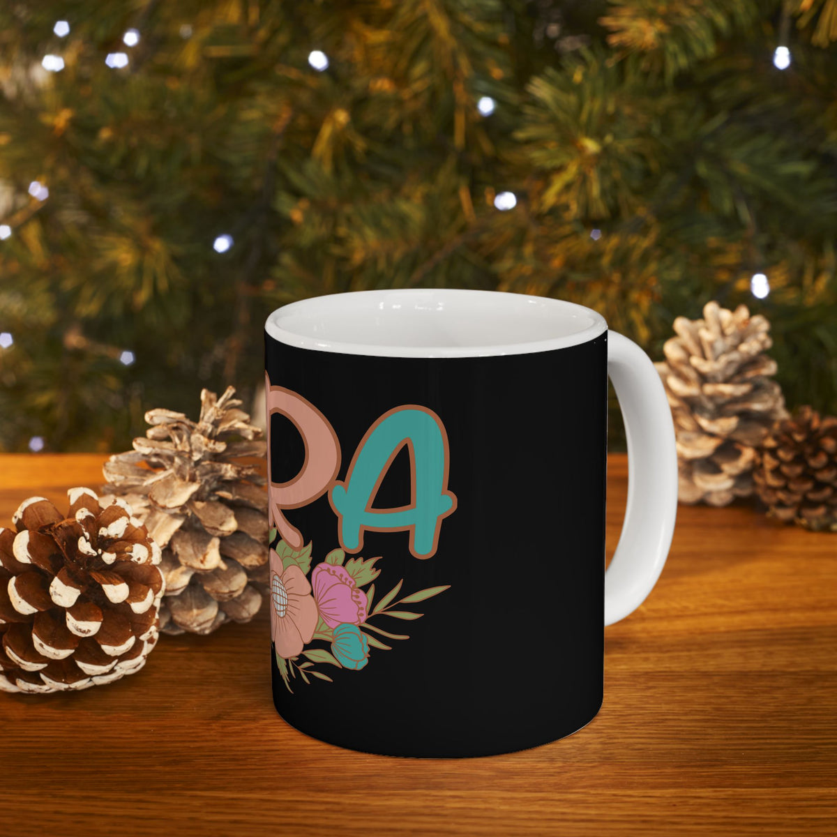 Para Floral Ceramic Mug — 'Para' Script with Pastel Flowers, 11oz & 15oz Paraprofessional Gift