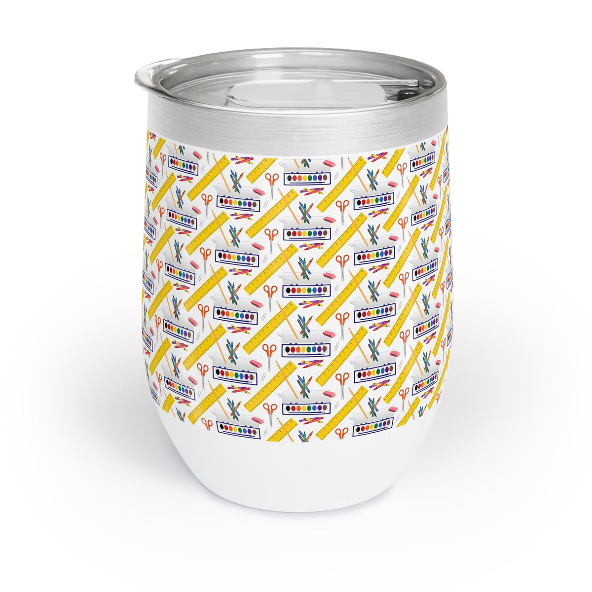 School Supplies Wine Tumbler Teacher Gift