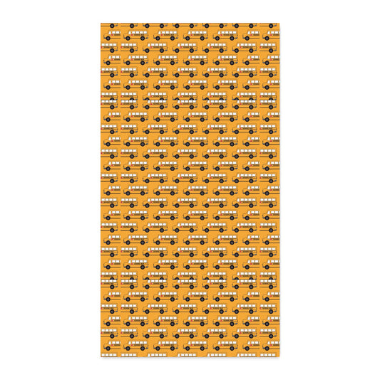 School Bus Cotton Twill Fabric by the Yard – Yellow Bus Pattern for Kids Quilting & Crafts