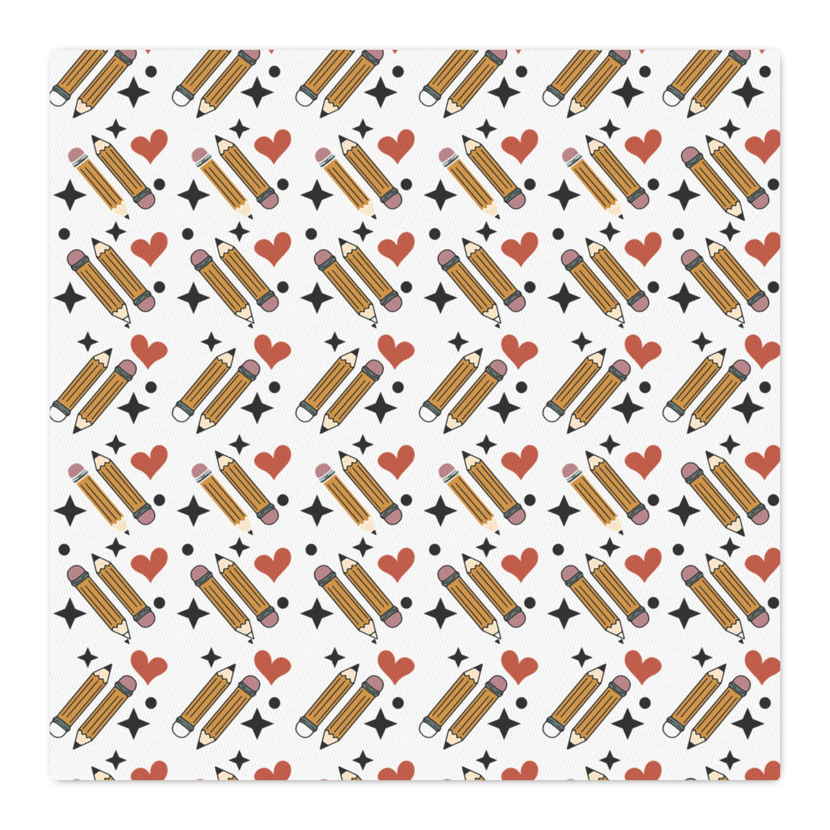 Back-to-School Pencil & Apple Cotton Twill Fabric by the Yard
