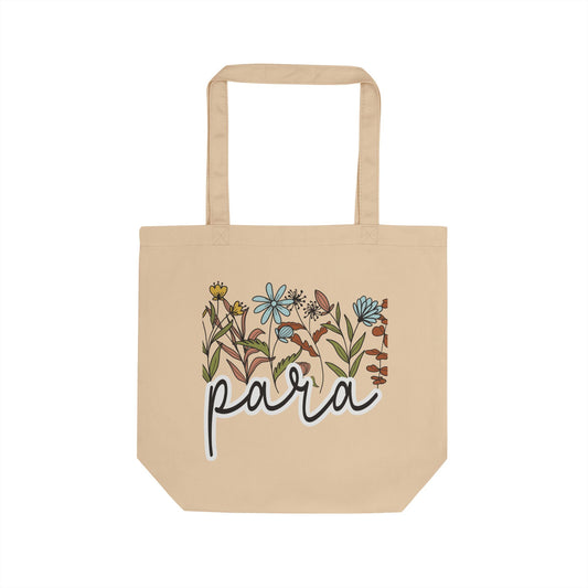 Para Floral Eco Tote Bag — Botanical Cotton Market Tote Paraprofessional Gift