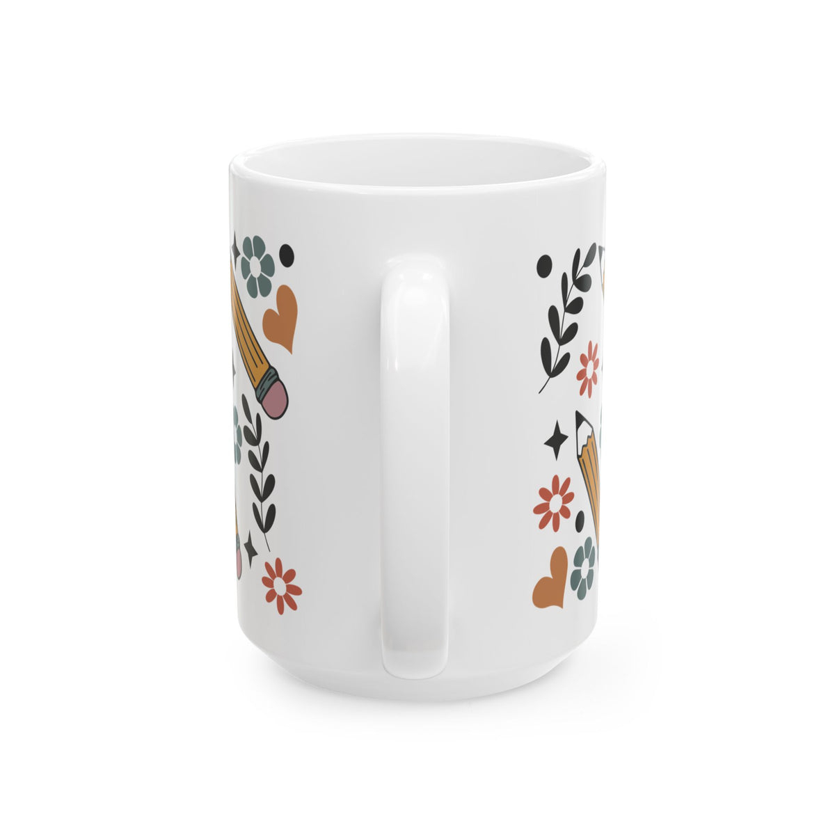 Cool Teachers Club Ceramic Mug — Cute Floral Pencil Teacher Gift (11oz & 15oz)