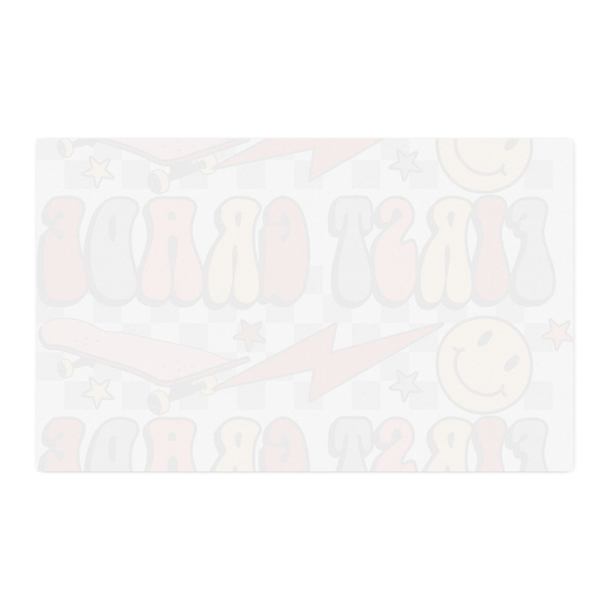 First Grade Cotton Twill Fabric by the Yard – Retro Smiley School Print