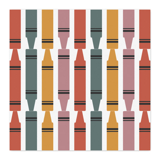 Crayon Stripe Cotton Twill Fabric by the Yard — School Supply Print for Crafts & Quilting